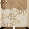 Retro Geometric PVC Coil Doormat Cuttable Anti Slip Entrance Door Mat Dirt Sand Trapping Shoe Scraper Floor Rug