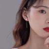 925 Sterling Silver Four-Prong Chain Drop Earrings for Women - 2026 New Versatile Studs, Simple and Elegant Ear Jewelry