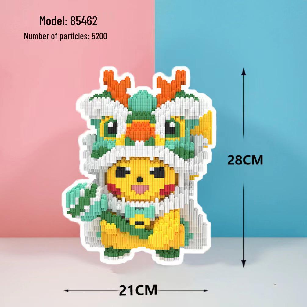 Girls' Compatible Lego: Violent Bear Building Block Series - Educational Micro-Block Interlocking Toys & Gifts