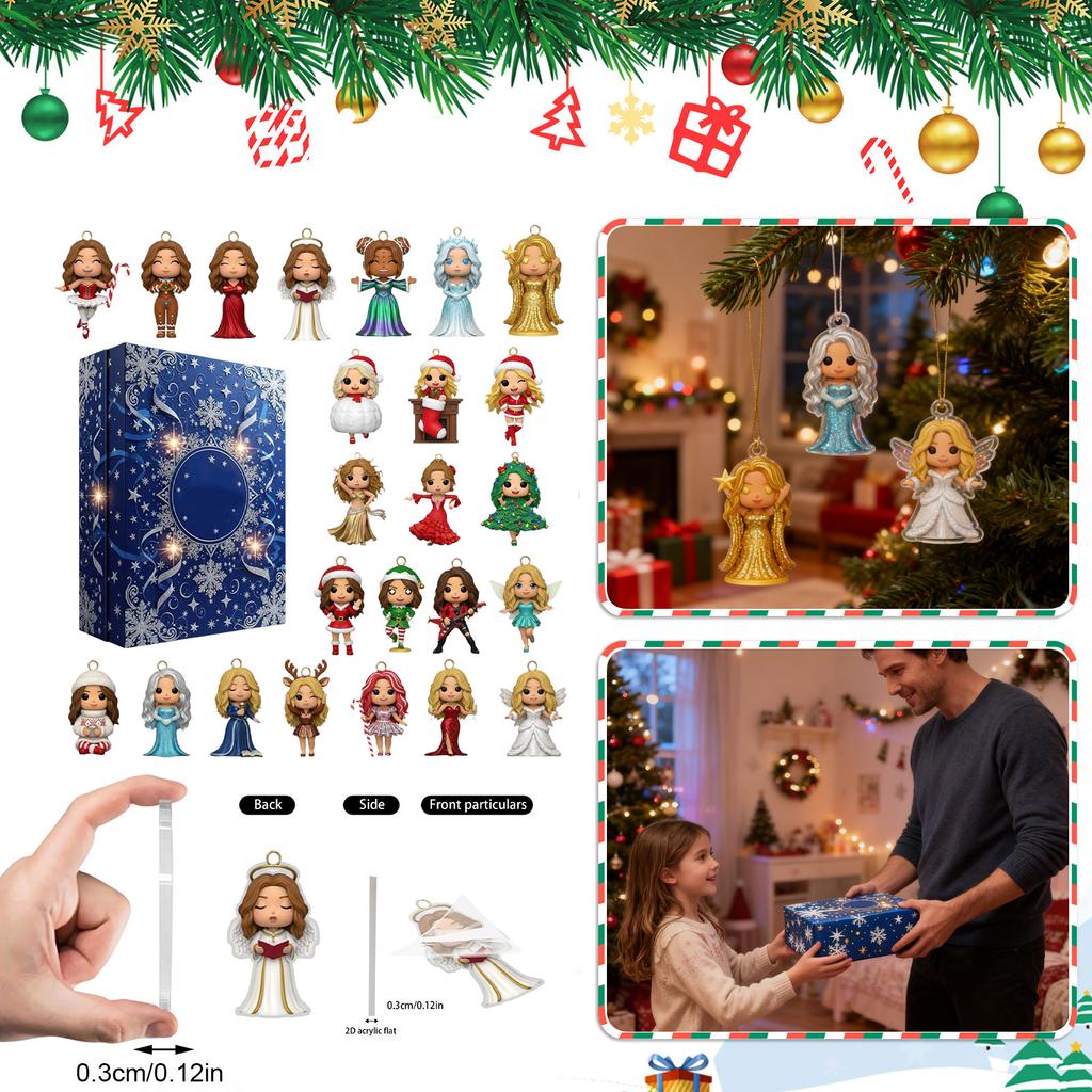 2D Flache Flugzeugbox 24-teilige Serie Adventskalender Weihnachts-Countdown