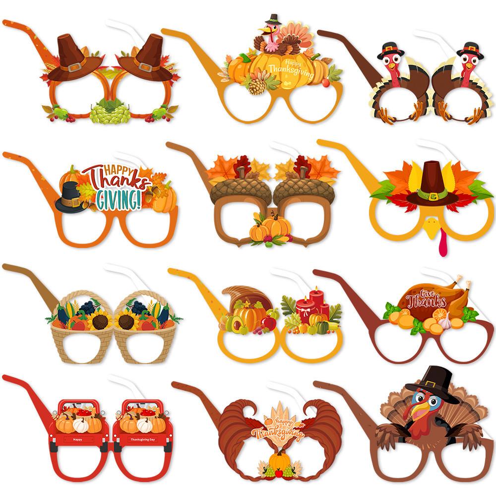 Halloween Festive Paper Glasses Photo Props Set For Holiday Decorations And Parties