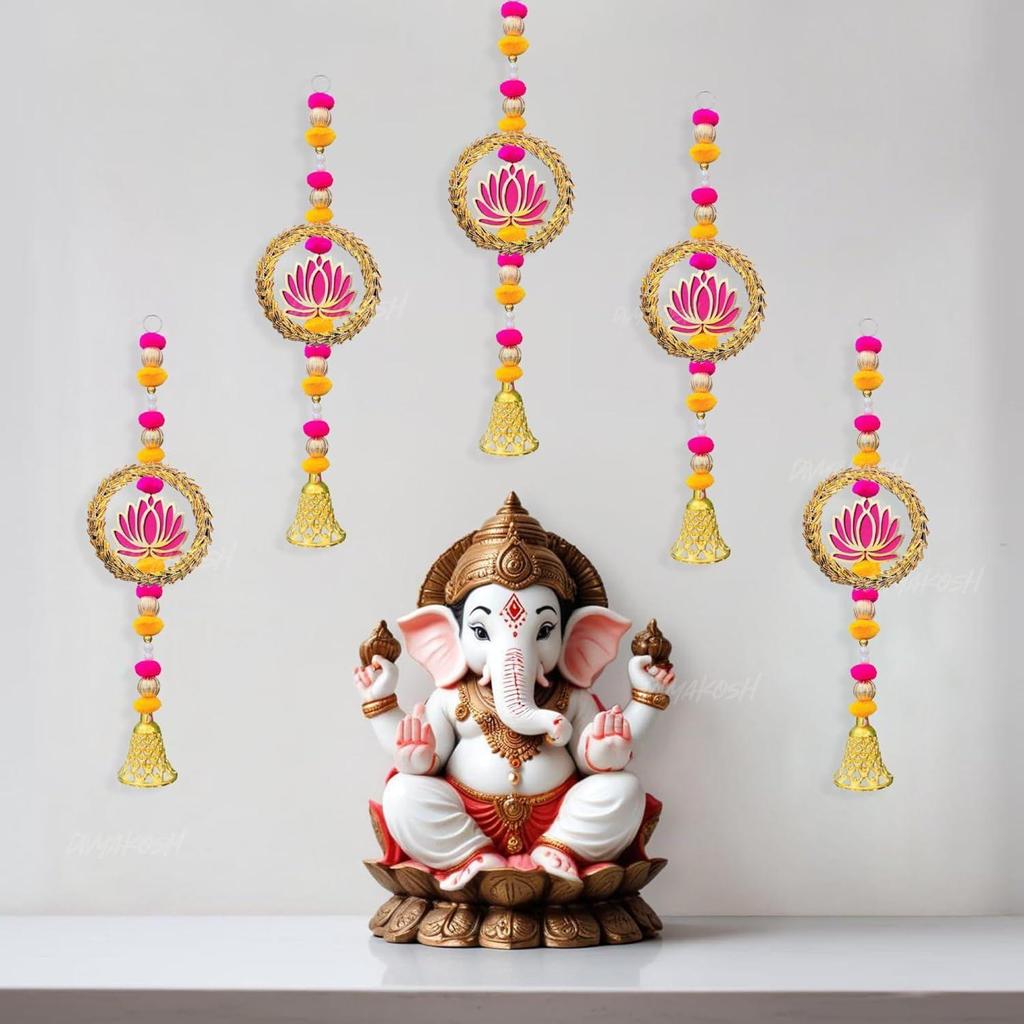 Divyakosh Lotus Hanging 6 Pcs 16 INCH| Floral Wall Hangings, Temple Decoration Items|