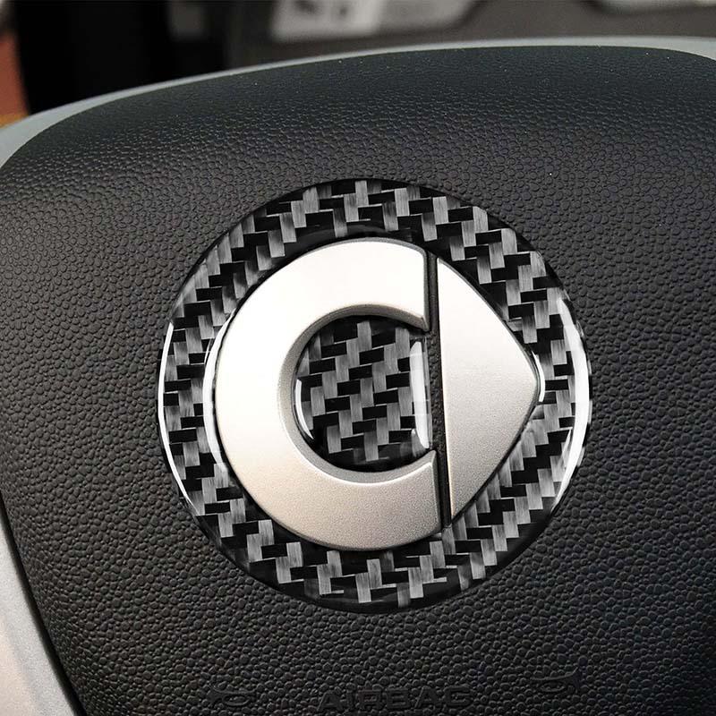 Kohlefaser-Lenkrad Dekorative Aufkleber Autoaufkleber Für Mercedes Smart 451 Fortwo Brabus451 Innenraum Zubehör