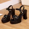 Fashion New High-heeled Sandals Summer Shoes for Women Platform Soft Leather Comfortable Heightening Women's Shoes Party Sandales Femmes