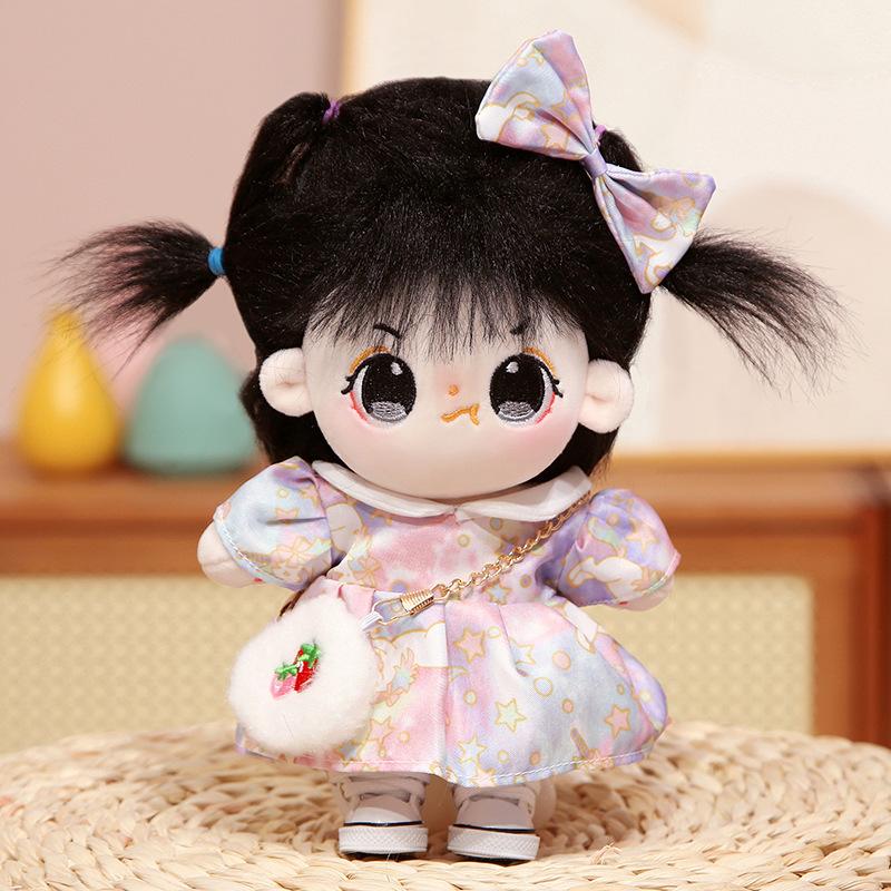 20cm Cotton Doll Plush Doll Girl Celebrity Doll Gift for Girls with Clothes and Bags