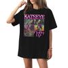 Damski casualowy modny top T-shirt z okrągłym dekoltem, krótkim rękawem i casualowym nadrukiem