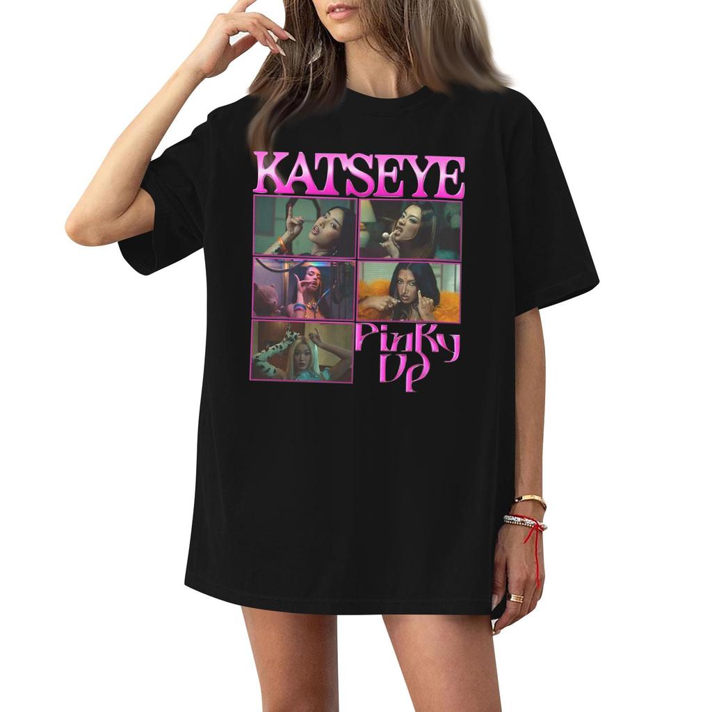 Damski casualowy modny top T-shirt z okrągłym dekoltem, krótkim rękawem i casualowym nadrukiem