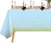 1pc Light Blue Tablecloth, Disposable Golden Dot Party Tablecloth, 54x108 Inches, Suitable for Party Decoration for Birthdays, T