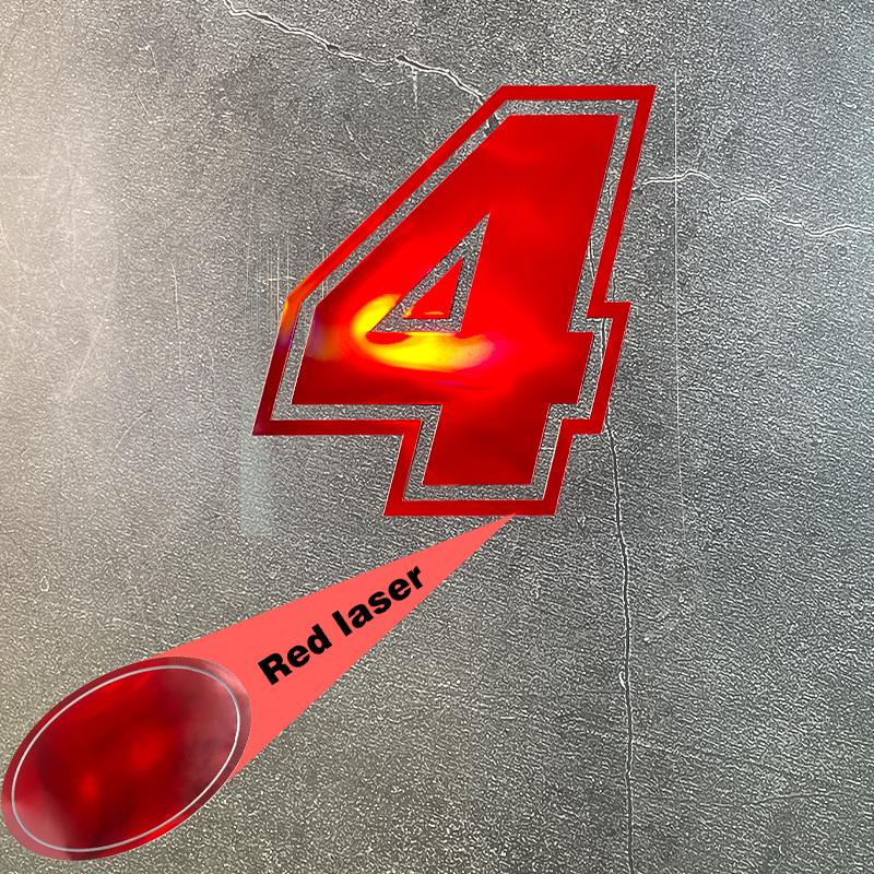 1pc Red Laser Motorcycle Number 0-9 Waterproof Sticker for Motorbike Front Fairing Fuel Tank Car Windows Bicycle Vinyl Decals