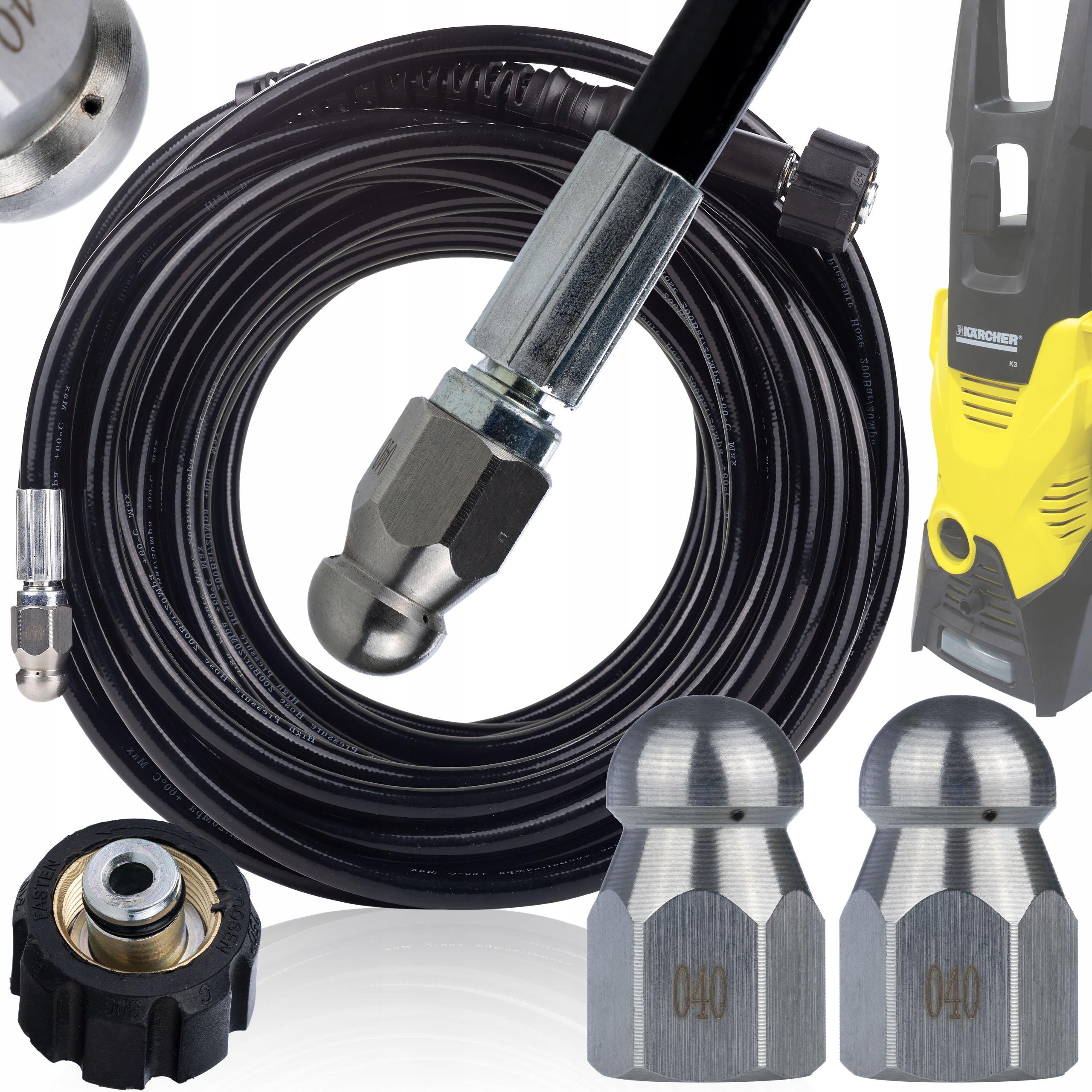 

Rosfix Wąż do Czyszczenia Kanalizacji 20m – Gwint M22 do Myjek Kärcher K2–K7 | Elastyczny Oplot Nylonowy | Dwie Wymienne Dysze