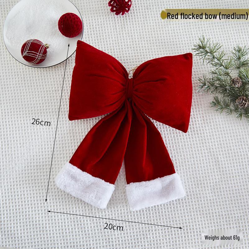 Wine Red Flocked Christmas Tree Ornament Ball