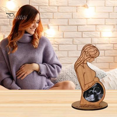 Ultraschall-Fotorahmen für Babys, aus Holz, Fotohalter für schwangere Frauen, stehender Sonogramm-Bilderrahmen, Baby-Andenken, Schwangerschaftsgeschenk für neue Mütter und Väter