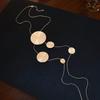 Brushed water drop love pendant, pull-out necklace, simple and high-end sweater chain, niche cold wind necklace jewelry
