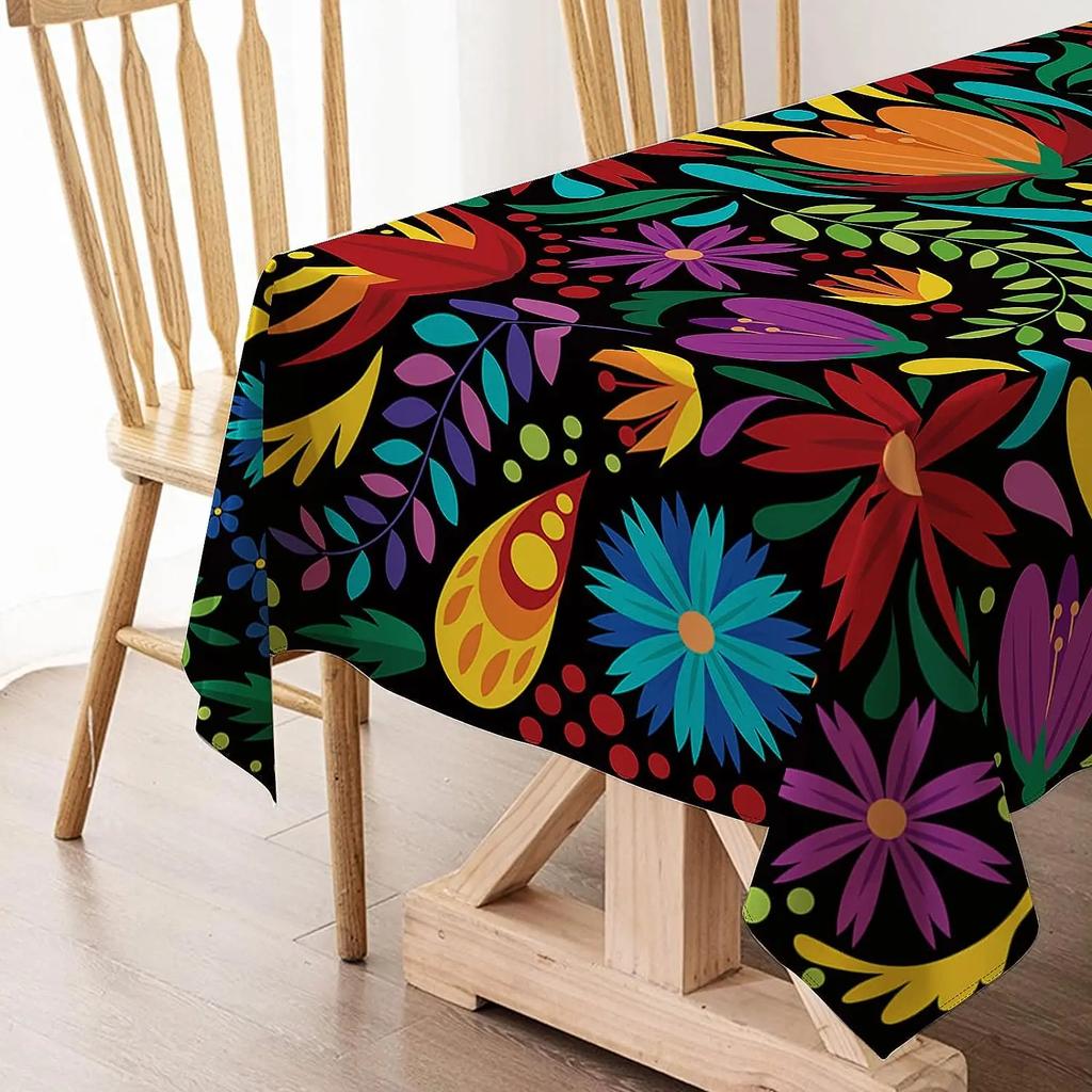 Mexico Day of The Dead Rectangle Tablecloth for Table Decor Reusable Kitchen Dining Tablecloth Day of The Dead Decorations