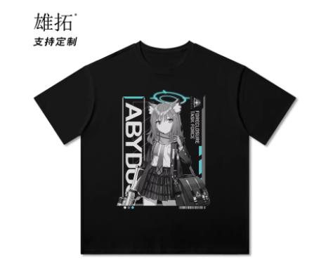 Anime Blue Archive SunaōKami Shiroko Takanashi Hoshino Round Neck Short Sleeve Tshirt Summer Cosplay Student Loose Tops Xt