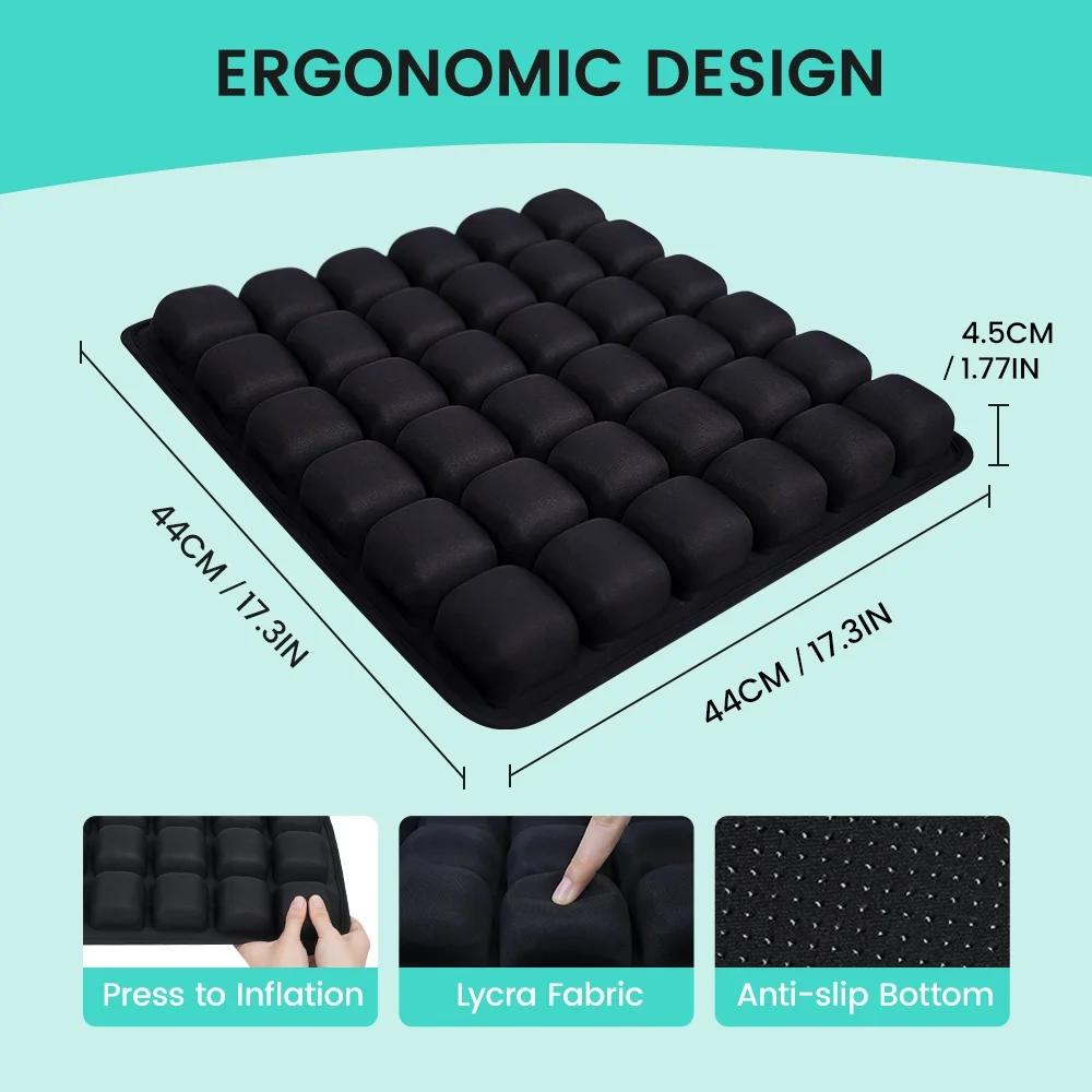 Portable Lightweight Air Seat Cushion 3D Air Bags Travel Cushion Lightweight Breathable Cushion for Home Office Car Traveling