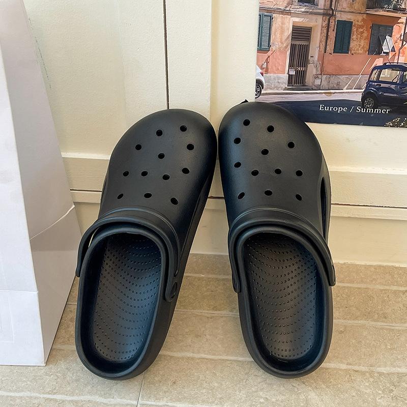Men's Plus Size Fashion Casual 2-Way Closed Toe Slippers Outdoor Wear High Elastic Thick Sole Beach Shoes