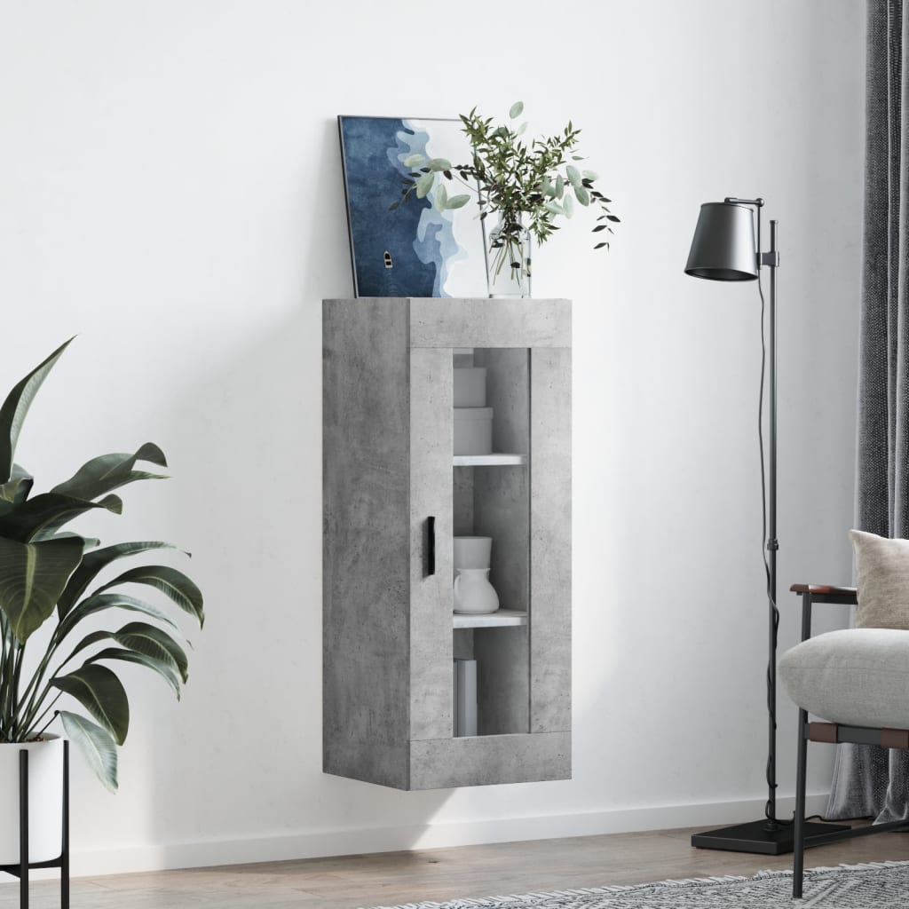 Vidaxl Wall Cabinet, Concrete Grey, 34.5X34X90 Cm