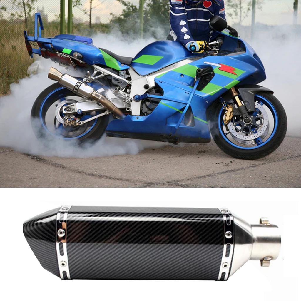 Motorcycle Rear Exhaust Pipe Stainless Steel Rust Proof High Temperature Resistant Fit for 51mm Pipe