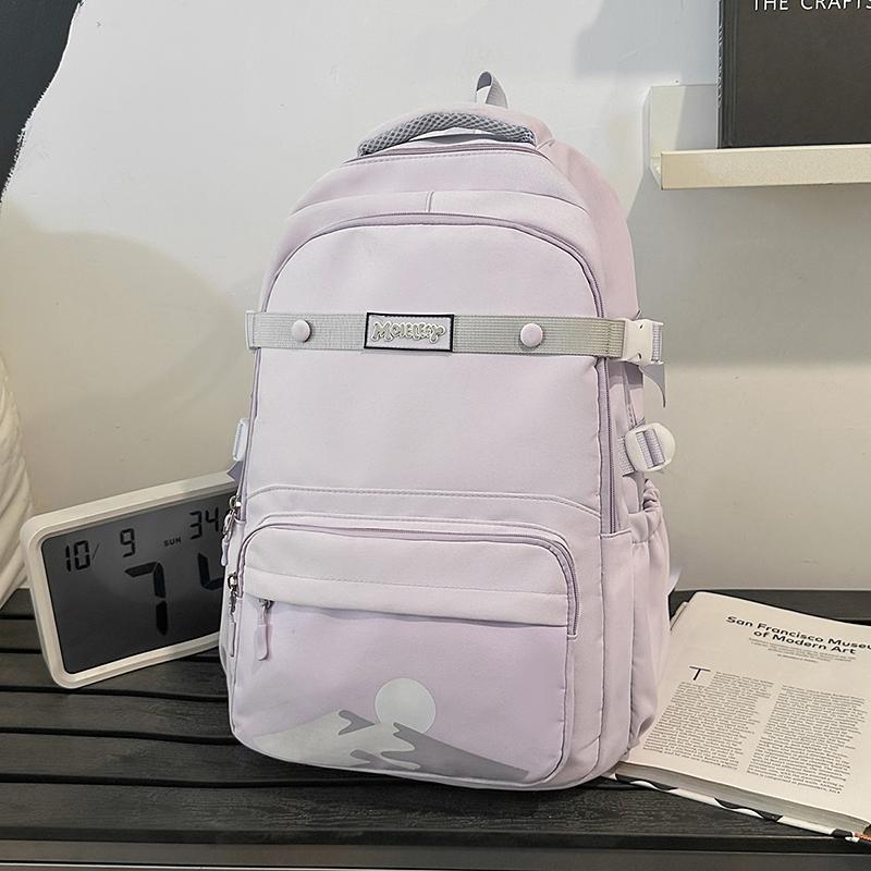 Student Schoolbag Women's Large Capacity Printed Colorblock Travel Backpack Men's Backpack
