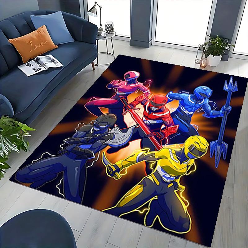 1pc Power Rangers Anime Cartoon Design Office Chair Mat Non-Slip Carpet for Home Decor, Living Room, Bedroom, Game Room - Ideal Gift for Fans.T058
