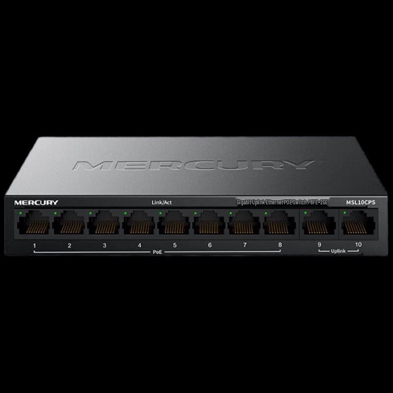 

Mercury 10-Port Gigabit Uplink 8-Port PoE Switch
