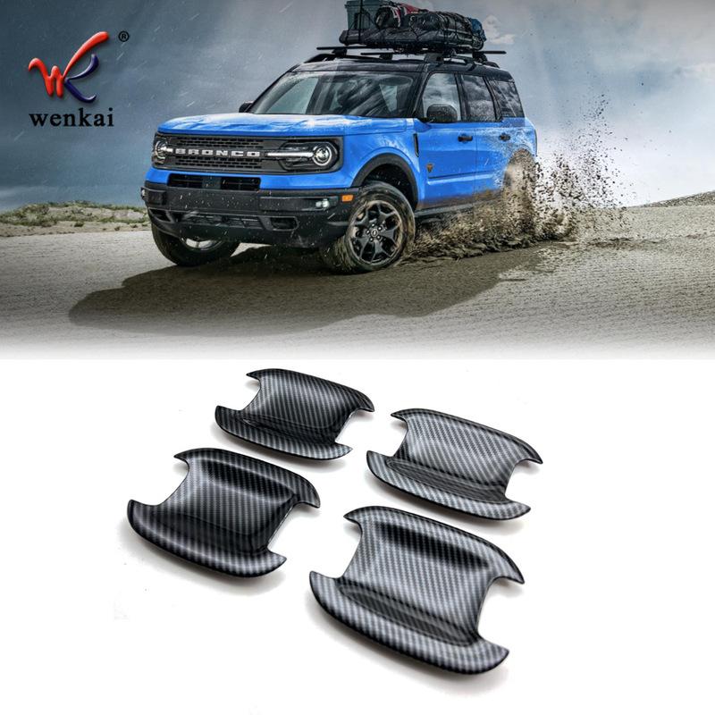 Car Accessories For Ford Bronco Sport   ABS Exterior Door Side Handle Bowl Cup Cover Trim 4pcs