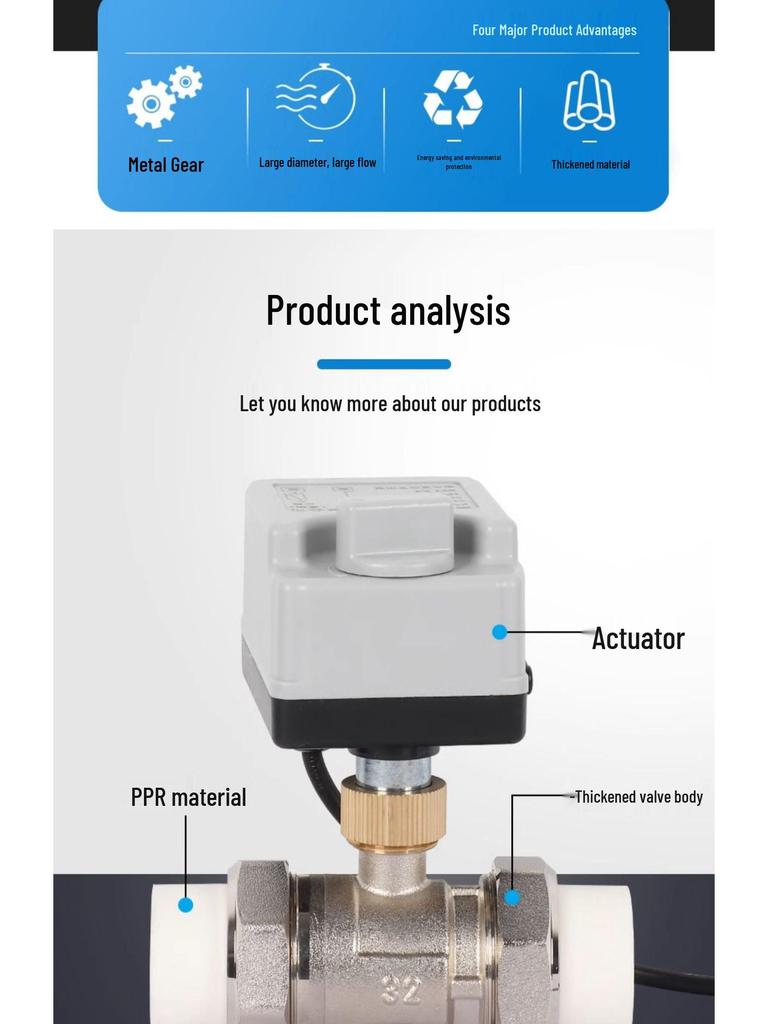 PPR Manuell-Automatisch Elektrisches Solar-Kugelhahn 220V für Leitungswasser