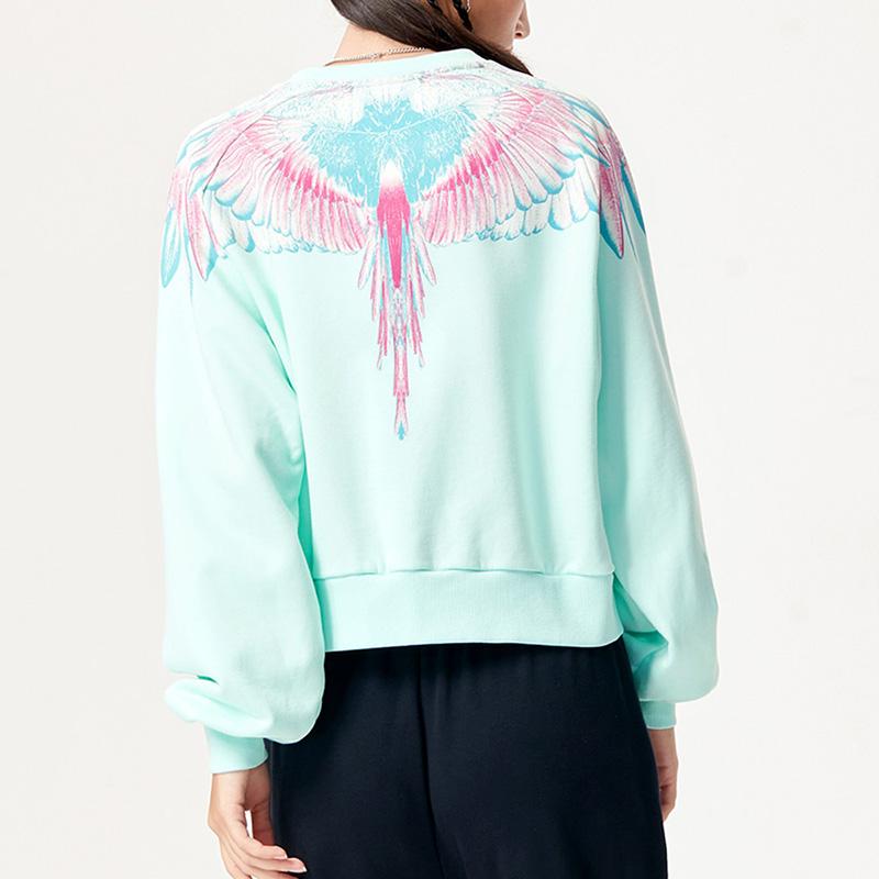 FILA Fusion X Marcelo Burlon Collaboration Printed Loose Fit Pullover Crewneck Sweatshirt Women sweatshirt Calm-Green T11W148202F-TQ