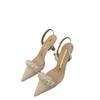 Baotou Sandals Women's Spring Summer 2025 New French Transparent Pointed Small Heel White High Heels Stiletto Sandals