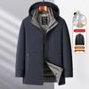 Herren Dreiteilige Mittellange Daunenjacke mit Abnehmbarem Innenfutter - Warmer Freizeitmantel für Väter mittleren und höheren Alters