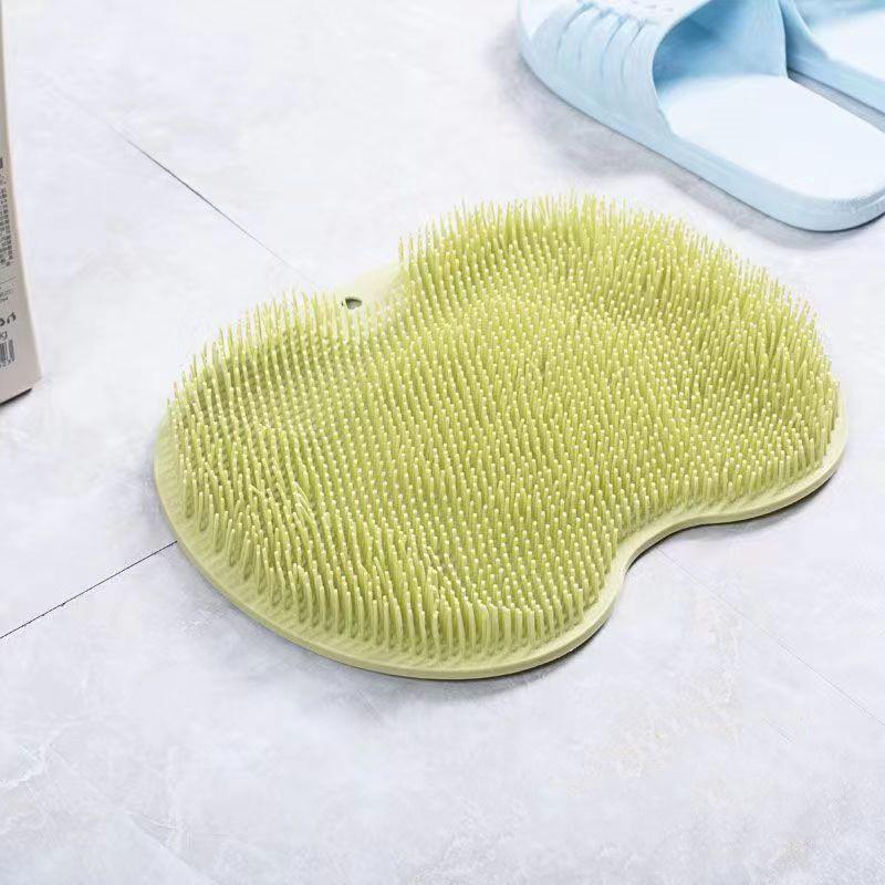 Silicone Massage Shower Mat Non-slip Wash Foot Pad Foot Exfoliating Bathroom Rub Back Brush with Sucker Bath Massage Brush Pad