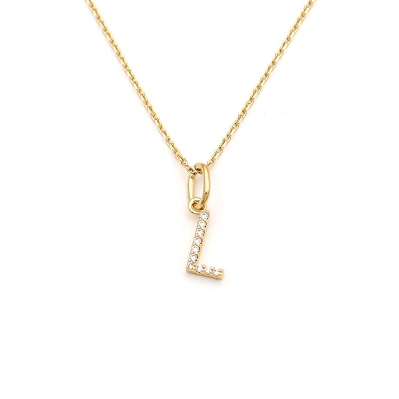 Jewelry Stainless Steel Full Diamond 26 English Letters Pendant Necklace Female Niche High-End Sense Collarbone Chain Does Not Fade
