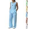 Women's Casual V-neck Pullover Vest And Pants Set