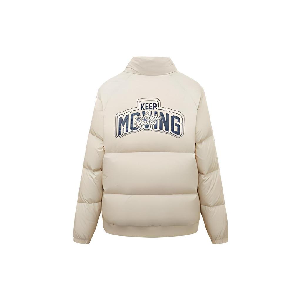 Anta Life Series Logo Print Pattern Zipper Warm Thick Down Jacket Men Outerwear Wood-Color 152248902-2