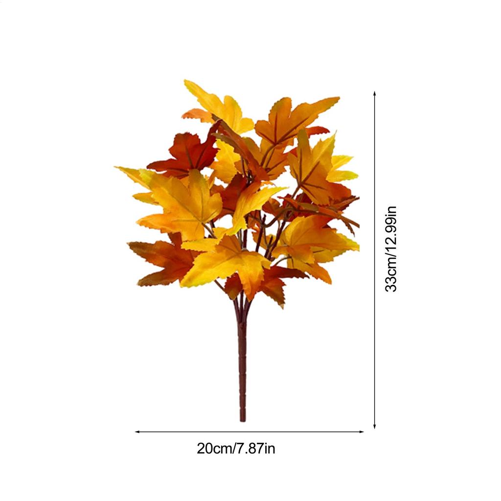 2Pcs Artificial Canadian Maple Leafs Branch Autumn Rustic Wedding Decoration Accessories Fake Flower Plants Home Decoration