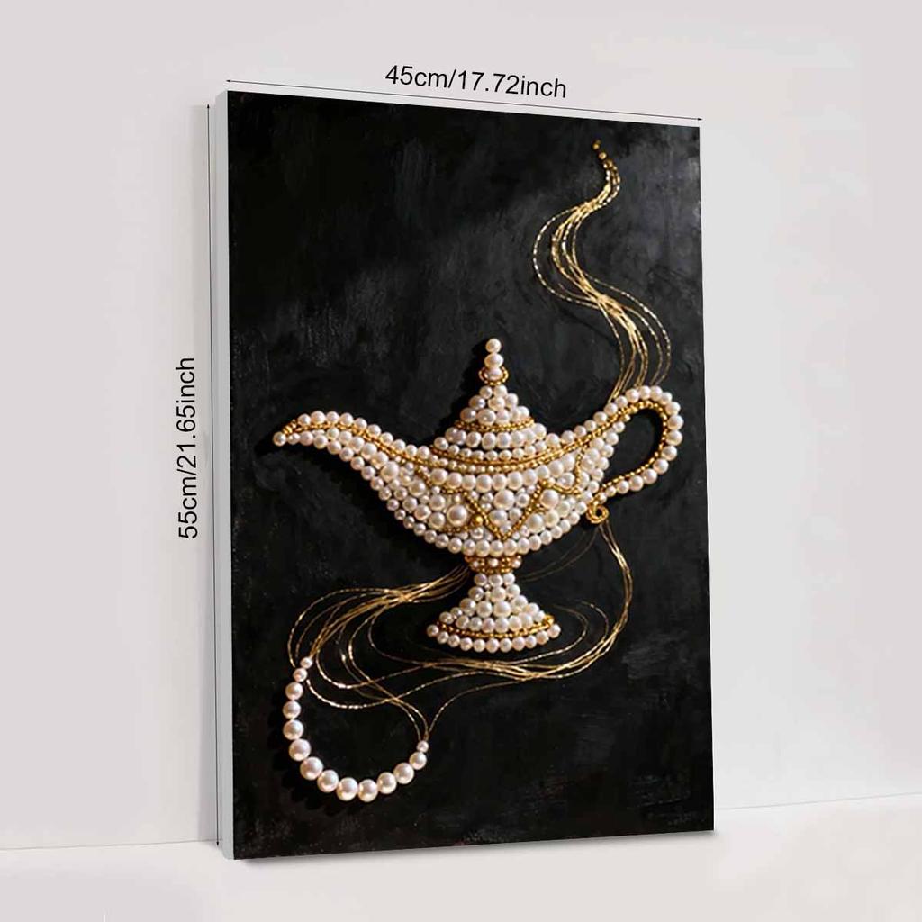 Crystal Pearl Painting 5D DIY Frame Decoration Painting Magic Lamp Home Wall Decoration Transparent Pearl Gemstone Painting Picture Art Crafts