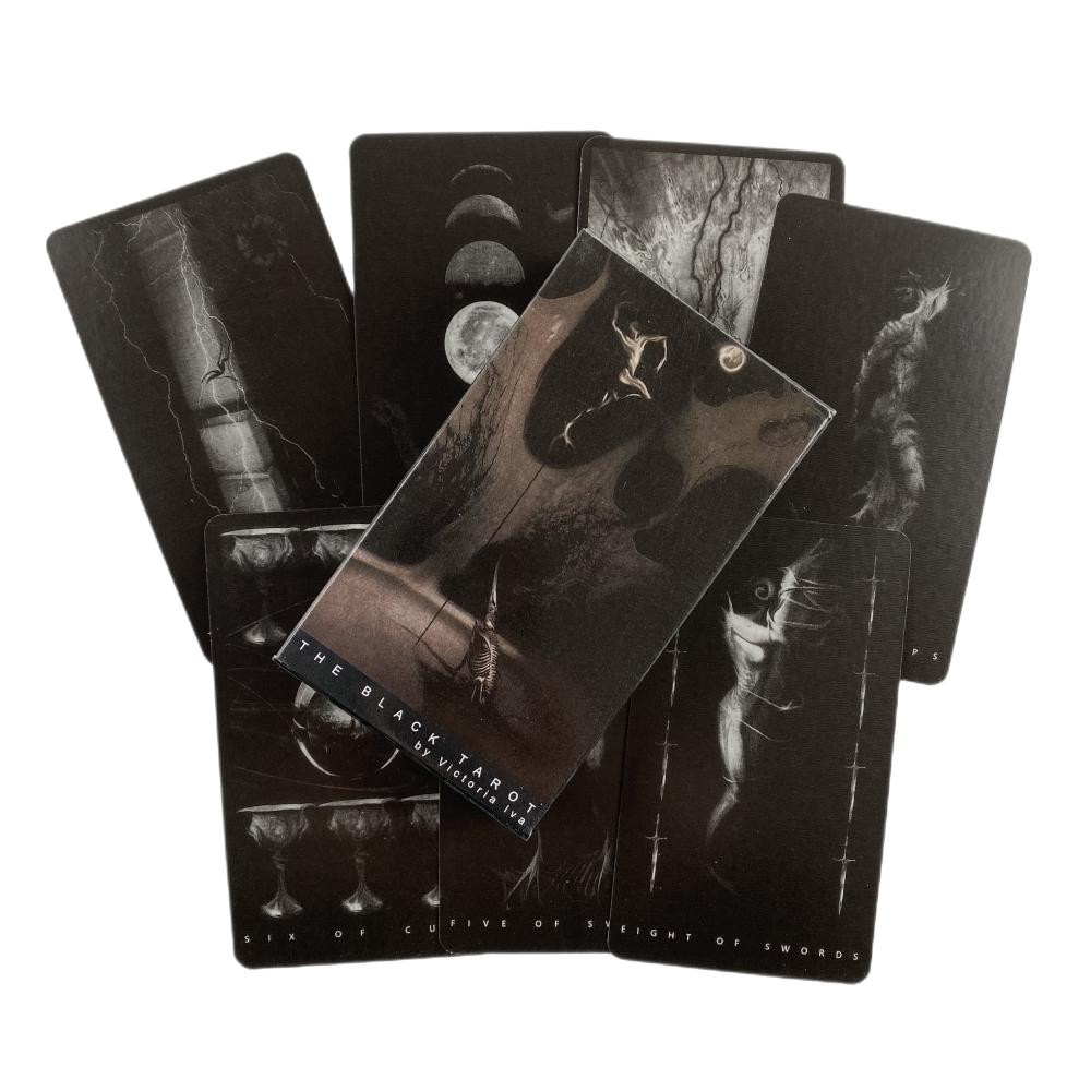 Black Tarot Deck Crafts Divination Fate Fortune Telling Card Friend Casual Party Entertainment Board Game Tarot Card Oracle Deck