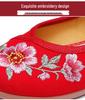 Old Beijing Women's Embroidered Cloth Shoes, Non-Slip Flat Hanfu Style with Beef Tendon Sole