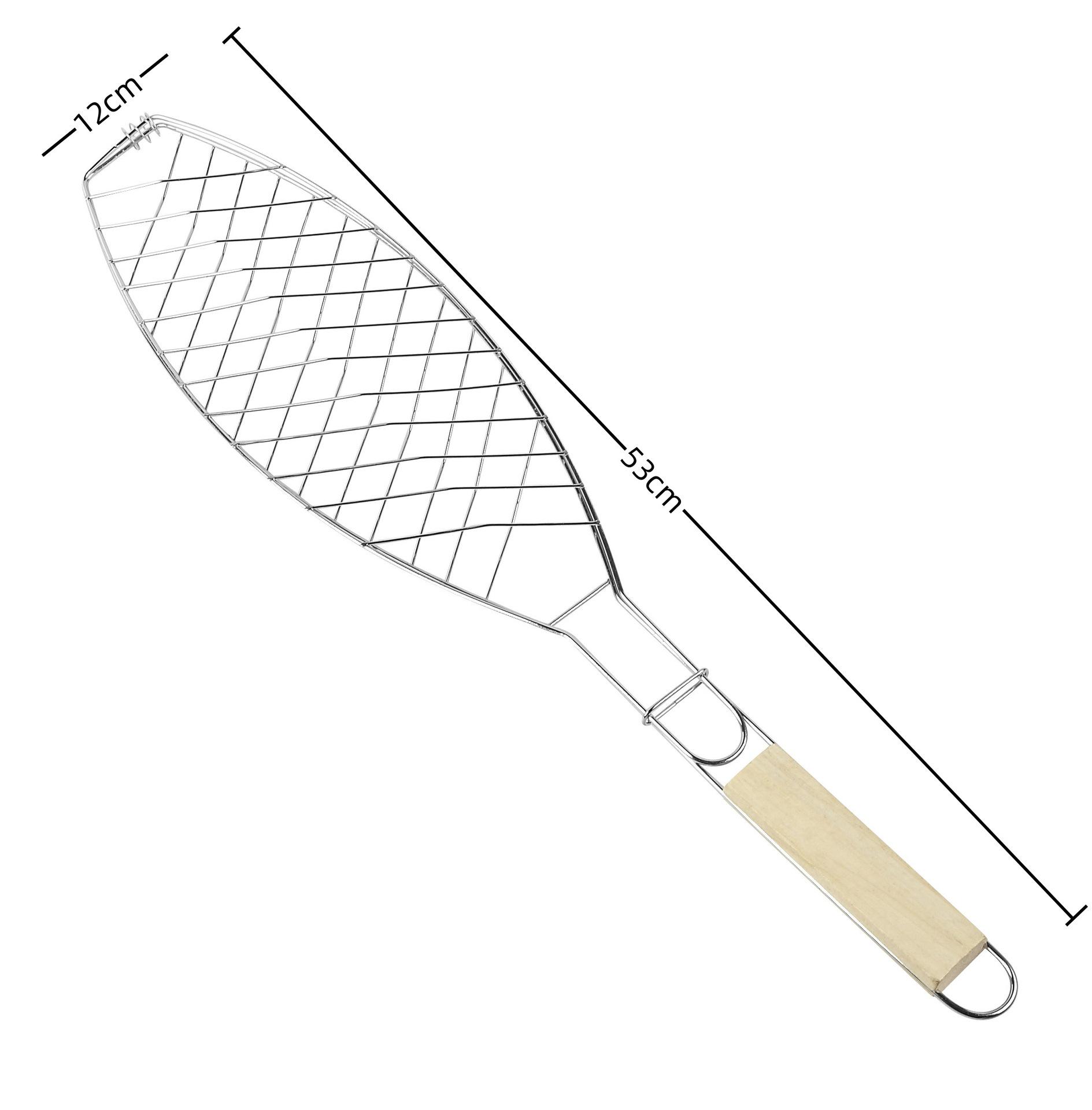 

Bold Electroplated BBQ Grill Net with Handle – Grilled Fish Mesh in Large/Small Sizes