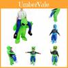 Inflatable Alien Costume For Halloween With Funny Cartoon Character Design In Green Color