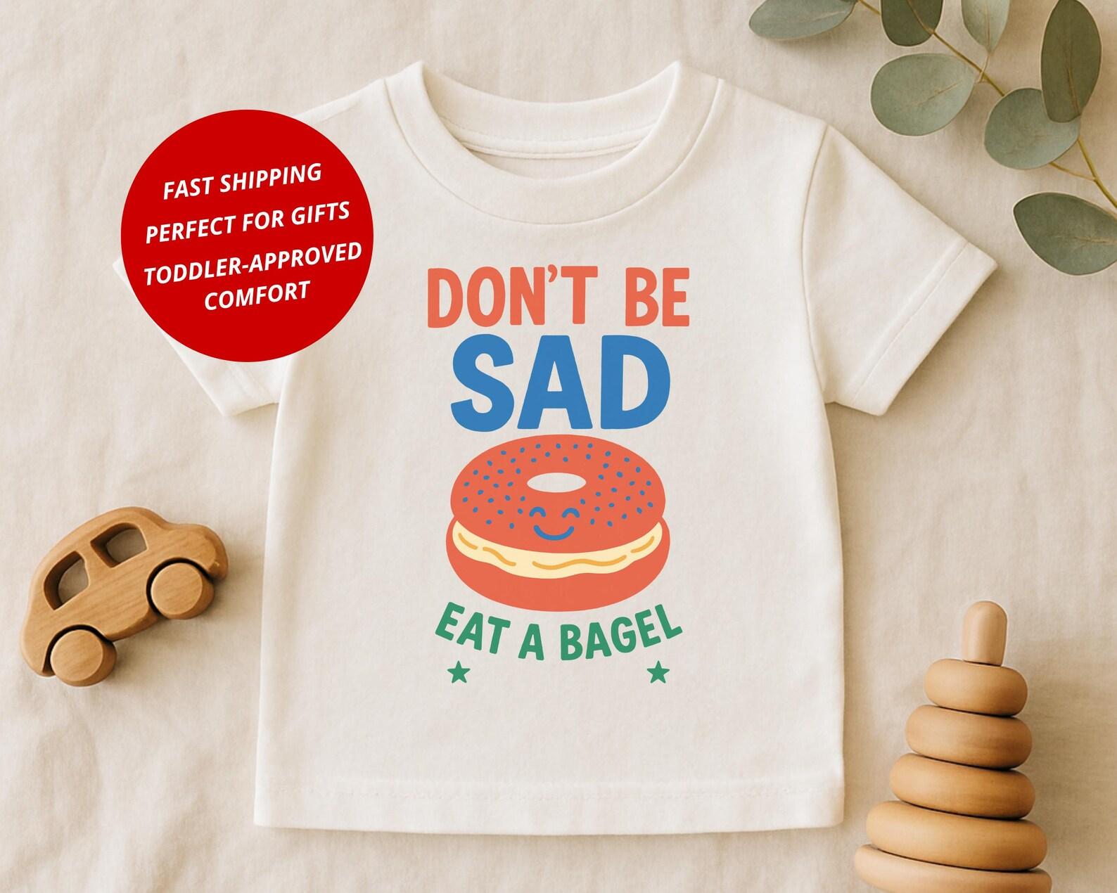 Funny Bagel Toddler Shirt: Playful Foodie Tee (Size 2T-5T) 140