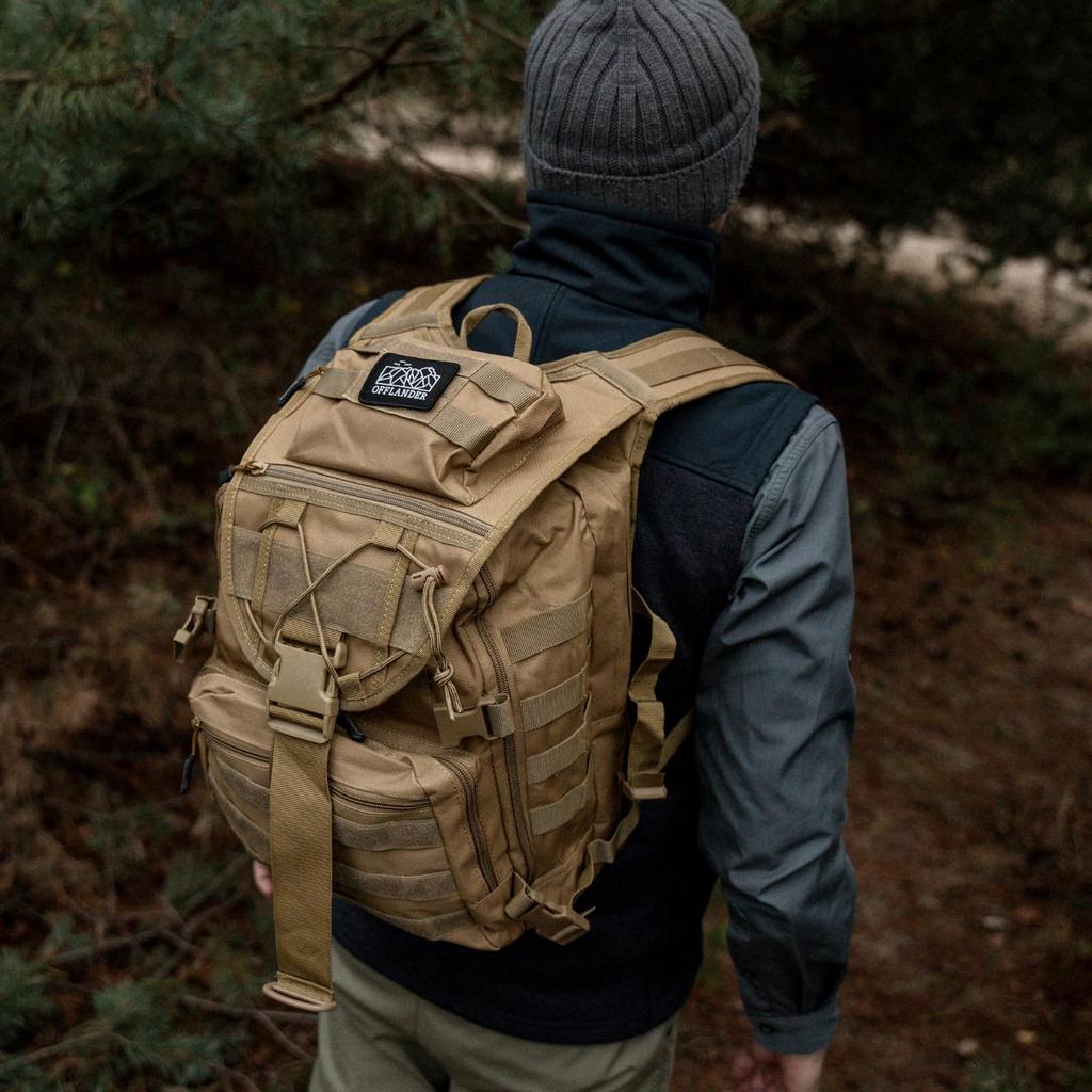 Offlander Survival Hiker 25L Khaki Tourist Backpack