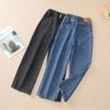 Mädchen lockere Jeanshose Herbst Kinder lässige gerade lange Hose Teenager Schule große Kinder Weitbeinige Hose 5-14 Jahre