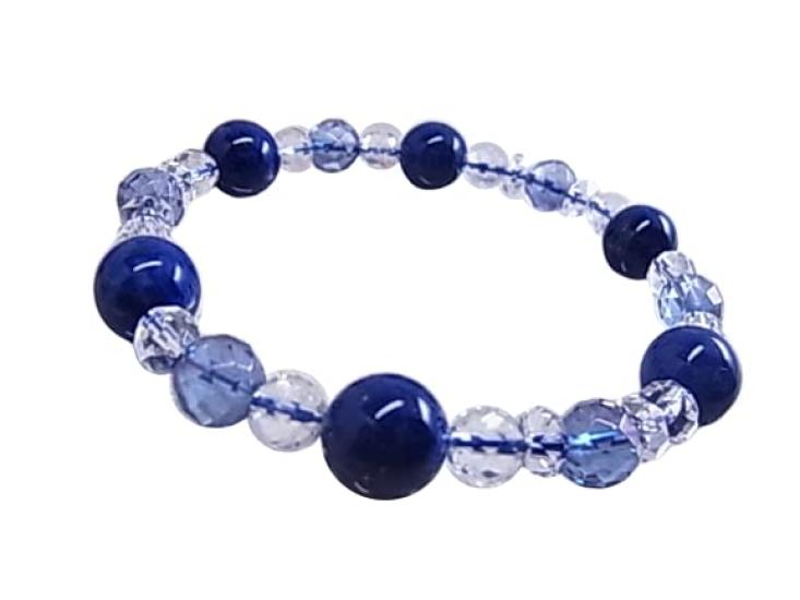 

[LARIMARMJ] [Hexagram] Lucky Starry Sky Large Lapis Lazuli Cosmo Aura Natural Crystal Good Fortune Power Stone Natural Stone Bracelet 23 C62