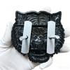 Odvážný tygří hlava auto znak 3D, trojrozměrný kovový mřížkový znak, doplňky pro vlastní úpravu a dekoraci