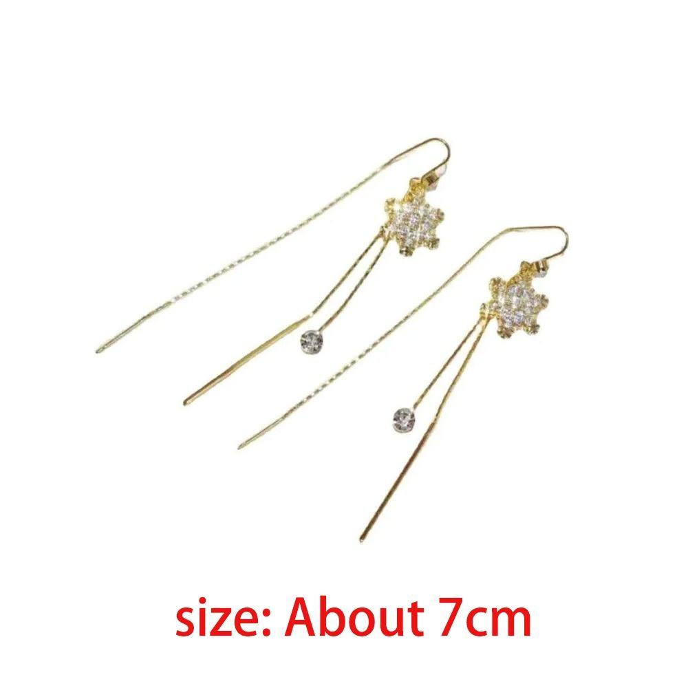 Quastenohrringe Lange Fransen Hängeohrringe Mode Schneeblume Ohrfaden