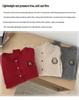 Women's Solid Color Pure Wool Cardigan with Embroidery Badge - Korean Style Round Neck Knit Outerwear for Autumn and Winter