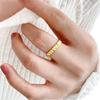 Plated Gold Textured 3D Index Ring, European and American Cold Style.