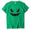 Unisex European-American Plus Size T-shirt with Evil Funny Face Art Print